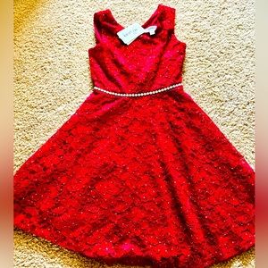 Girls Elegant Red Dress, Perfect for the Holidays… NWT. Size 8